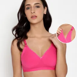 Bella Mama Anti Bacterial Nursing Seamfree T-Shirt Bra - Pink-picture-28