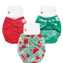 Babyhug Free Size Reusable Cloth Diaper Printed & Solid  - Pack of 3-picture-11