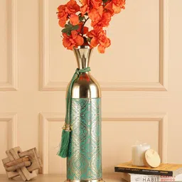 HEAVEN HOME'S BY V DECORE Green Printed Metal Vases-picture-30