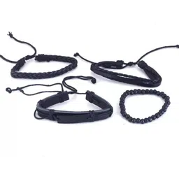 P. R. PRINTS Unisex Set Of 4 Leather Wraparound Bracelet image 5