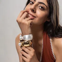 MINJI AND CO. Silver-Plated Kundan-Studded Bangle-picture-18