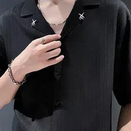 StyleCast x Revolte Men Solid Spread Collar Cotton Casual Shirt image 3