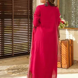 Siya Fashion V-Neck A-Line Kurta With Trousers And Dupatta image 2