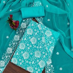 Rangtulika Ethnics Embroidered Unstitched Dress Material-image-50
