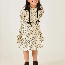 One Friday Floral Print Jacquard A-Line Dress image 3