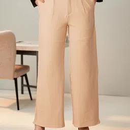 Oomph! Women Relaxed Straight Fit Pleated Trousers-image-37