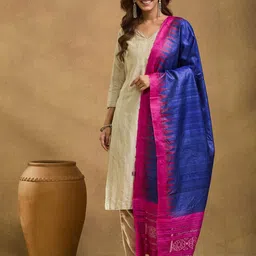 Fabindia Geometric Woven Design Ikat Dupatta-image-77