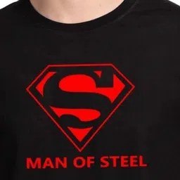 Organic Chics Men Superman Bio Finish Graphic Printed Round Neck Cotton T-shirt image 3