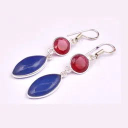 AAR Jewels Silver-Plated German Silver Chalcedony Drop Earrings-image-63