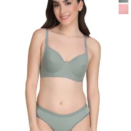 Liigne Women Pack Of 2 Everyday Non Padded Bra Pure Cotton Lingerie Set-picture-28