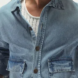 Urbano Fashion Washed Denim Jacket image 4