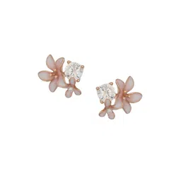 Gargi by P. N. Gadgil & Sons 925 Sterling Silver Artificial Stones Studded Floral Studs image 4