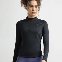 Reebok Women Mock Collar Solid Sporty Jacket-picture-20