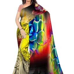 SHIVAM FABRICS Floral Poly Georgette Designer Saree-picture-15