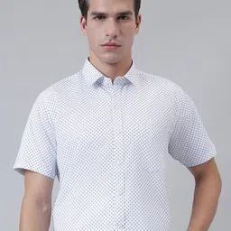 ACCOX Men Geometric Printed Spread Collar Cotton Formal Regular Fit Shirt-image-22