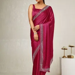 Soch Embellished Beads and Stones Satin Saree-image-5