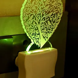 1ST TIME White & Transparent 2-Pcs 3D Illusion LED Plug Night Lamps image 2