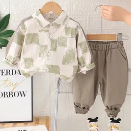 INCLUD Infant Boys Abstract Printed Shirt Collar Shirt & Joggers-picture-27