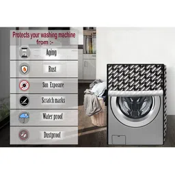 The Furnishing Tree Black Printed Washing Machine Cover image 4
