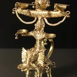 Exotic India Textured Elephant Pooja Diya image 2