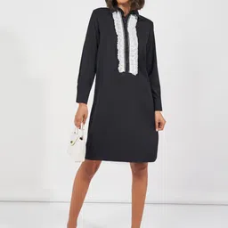 Styli Women Shirt Collar Cuffed Sleeves Shirt Dress-picture-30