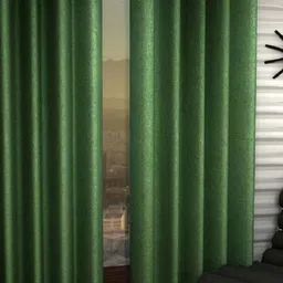 BELLA TRUE Green 2 Pieces Long Door Curtains-image-13