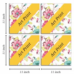 WENS Cute Cartoon Sparkle Laminated Wall Panels Set of 4 - Yellow image 3