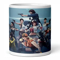 Mr UVD White & Blue Graphic Printed Ceramic Glossy Mug-picture-22