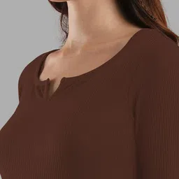 Maheshvi Women Ribbed Round Neck Regular Top image 2