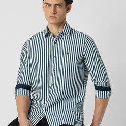 Van Heusen Sport Men Vertical Striped Spread Collar Slim Fit Casual Shirt-image-50