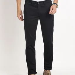Turtle Men Relaxed Tapered Fit Chinos Trousers-image-91