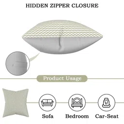 Aura Grey & White 5 Pieces Square Microfiber Cushion Covers image 3