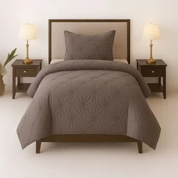 THE WHITE MOSS Grey & Brown AC Room 150 GSM Comforter-picture-32