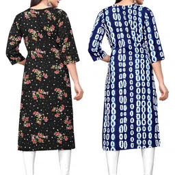 MANTRA DESIGNER Women Pack Of 2 Multicoloured Crepe Kurtas image 2