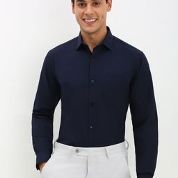 Allen Solly Men Spread Collar Solid Cotton Slim Fit Formal Shirt-picture-33