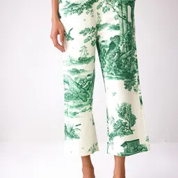 Ancestry Women Floral Printed Culottes Trousers-image-9