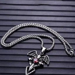The Roadster Lifestyle Co Men Silver-Plated Dragon Evil Eye Charm Pendants With Chains-picture-36