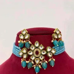 UNNATI JEWEL Blue Brass Jewellery Set-picture-20