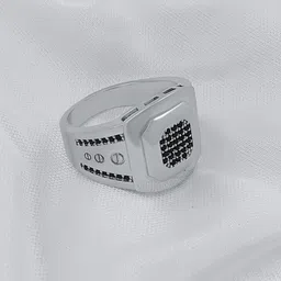 Saizen Silver-Plated Onyx Stone StuddedFingerRing-picture-37