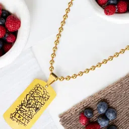 M Men Style Men Stainless Steel Gold-Plated Geometric Religious Muslim Pendant-picture-38