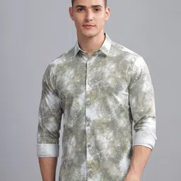 THREE DAYS Comfort Abstract Printed Spread Collar Cotton Shirt-picture-16