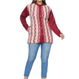 WOOL 4U Women Ribbed Woollen Longline Cardigan-image-58