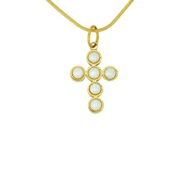 INTERSTELLAR Women Gold-Plated Holy Jesus Pearls Studded Stainless Steel Pendant-picture-10