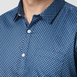 van heusen V Dot Men Slim Fit Spread Collar Polka Dots Printed Cotton Formal Shirt image 2