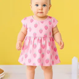 FASHION GRAB Printed Pure Cotton Round Neck Fit & Flare Dress-picture-18