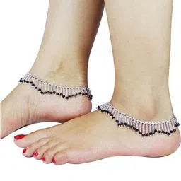 AamNa Enterprises Silver-Plated Artificial Beads Anklet image 3