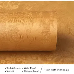 WOLPIN Yellow Printed Waterproof Wallpaper image 5