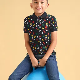U.S. Polo Assn. Kids Boys Printed Polo Collar Pure Cotton T-shirt-picture-23
