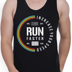 WOOSTRO Pack Of 2 Printed Combed Cotton Gym Vest RS26 CMB (HARD MAROON) (RUN BLACK) image 5