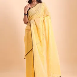 BLOUSON Checked Handloom Jamdani Saree-picture-34